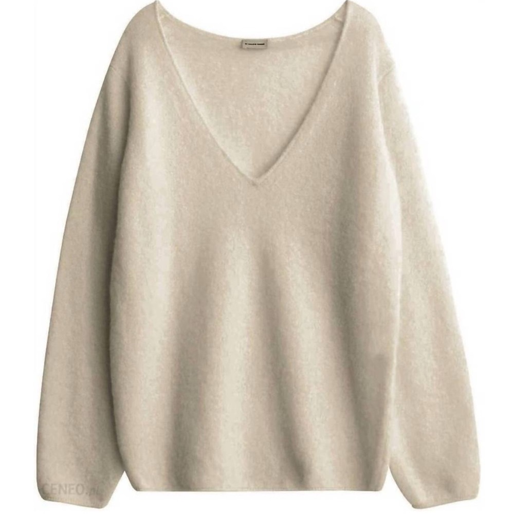 By Malene Birger‎ Cream X: Mohair V Neck Oversized Sweater